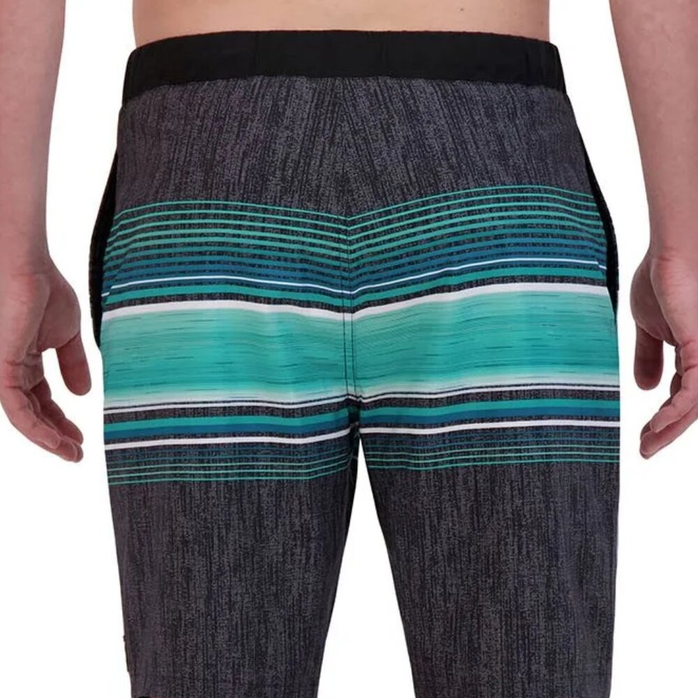 ZeroXposur Flex Performance Stretch Swim Aqua, Grey & Blue striped Trunks XL NWT - Picture 4 of 11